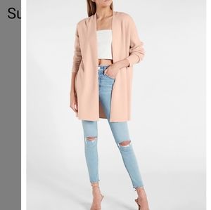 X-SMALL Foundation Supersoft Open Cardigan Sweater Peach Coral Express Clothing